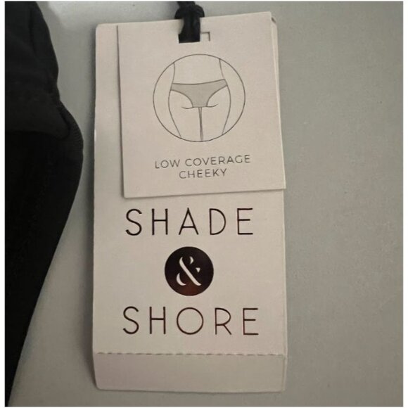 Shade & Shore Womens High Leg High Waist Extra Cheeky Bikini Bottom Black Size M - Picture 5 of 6